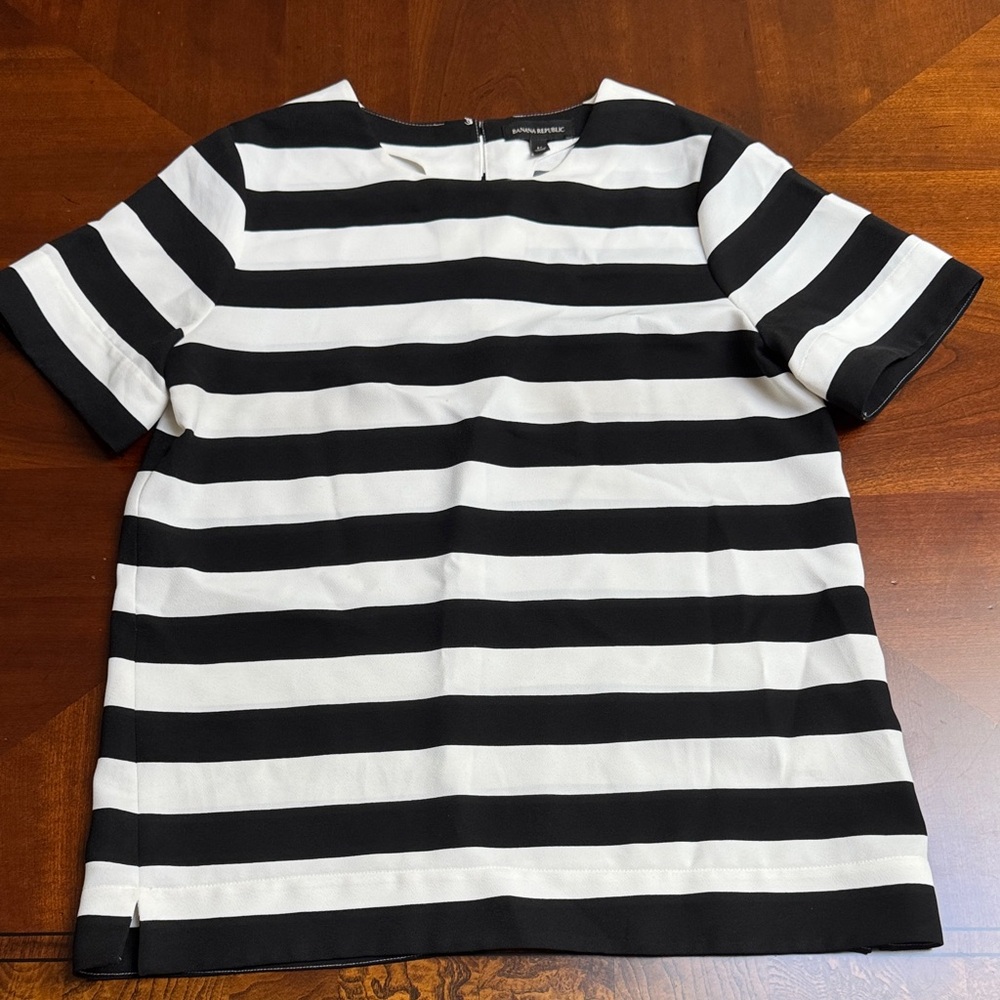 Banana Republic Monochrome Striped Blouse